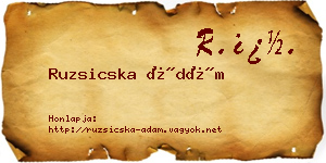 Ruzsicska Ádám névjegykártya