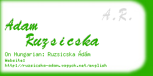 adam ruzsicska business card